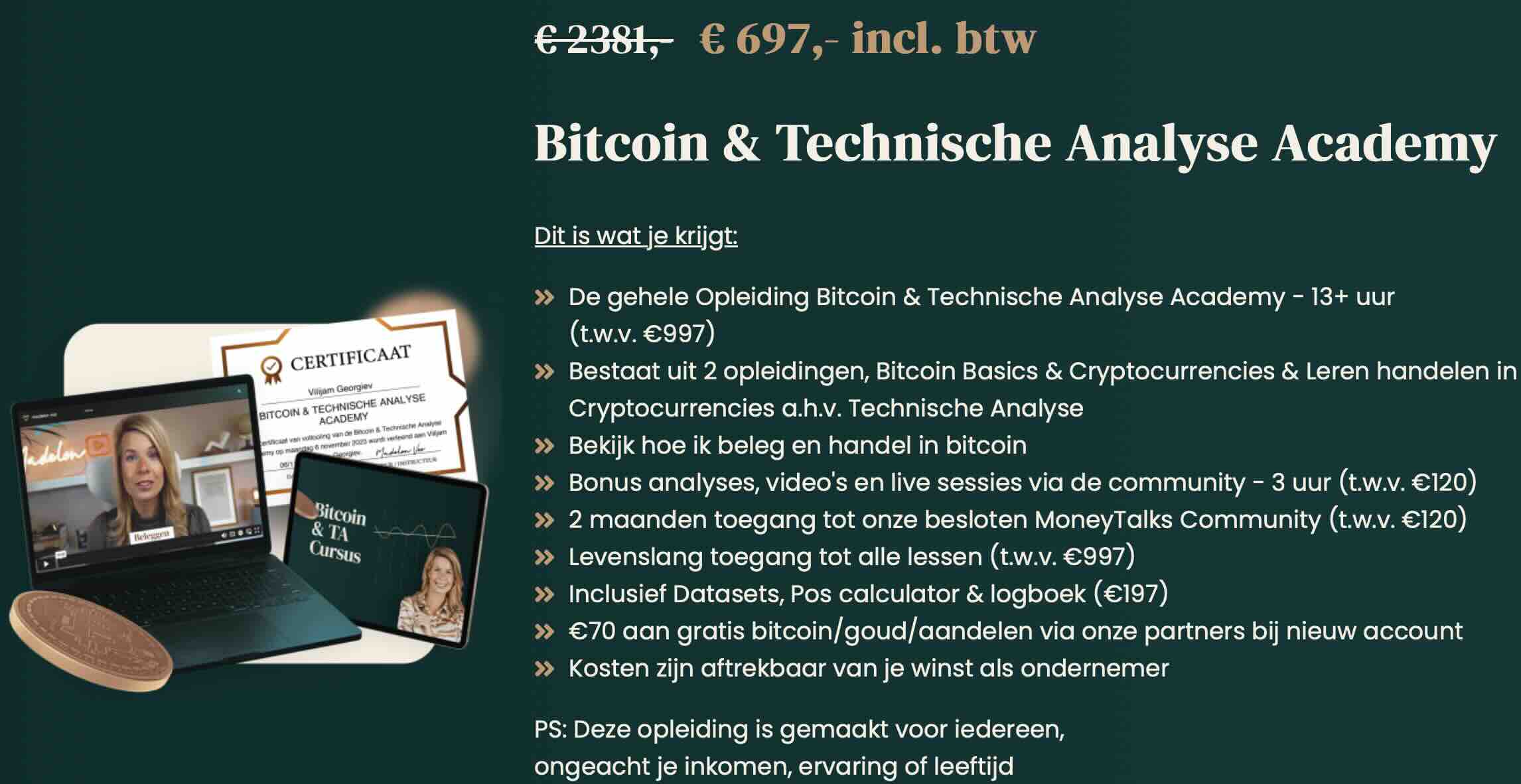 Madelon Vos - Bitcoin & technische analyse - Review -  Cryptocursusvergelijken